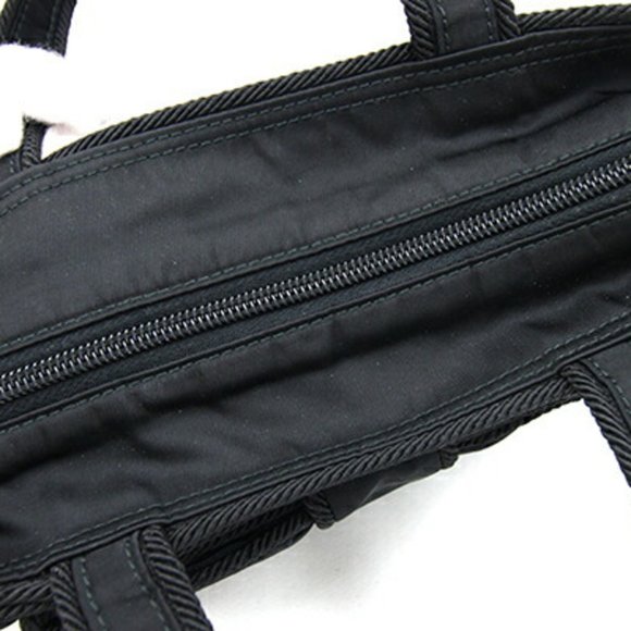 Prada Handbag 1BA084 Black Nylon Leather Ribbon Women's PRADA - Picture 5 of 8
